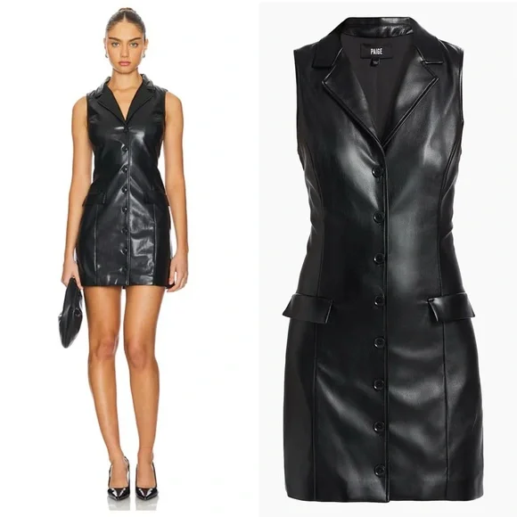 PAIGE Graciella Faux-Leather Mini Dress PAIGE Graciella Faux-Leather Mini Dress